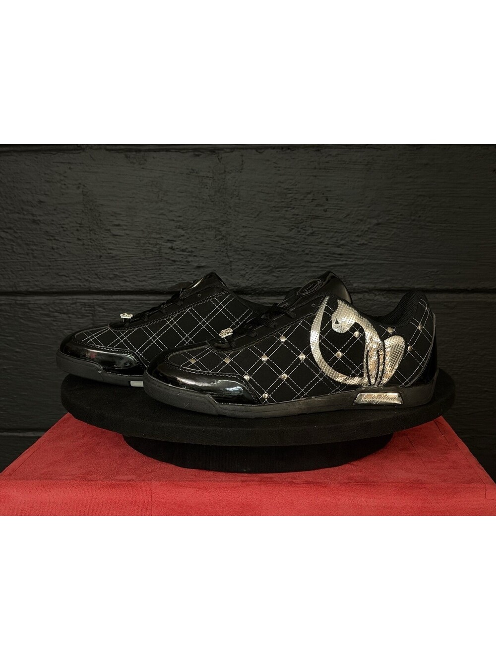 Baby Phat Nicole Black Silver Sequin Cat Sneaker Museum Grade 8.5
